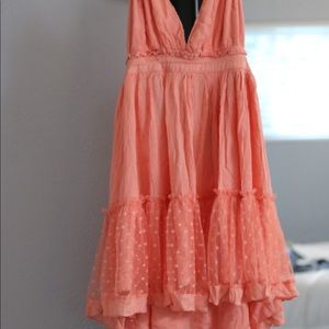 peach boho dress